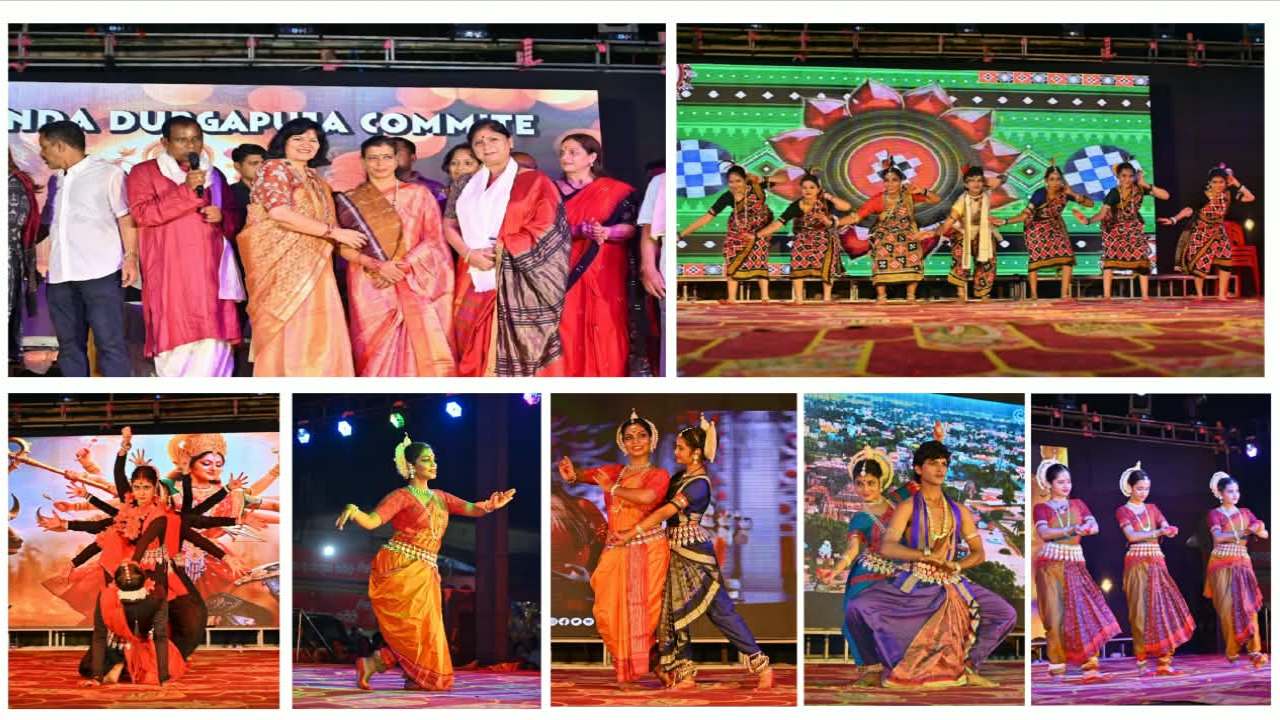 Captivating dance performance by 'Kalingayan Tauryatrikam' at the Baramunda Durga Puja